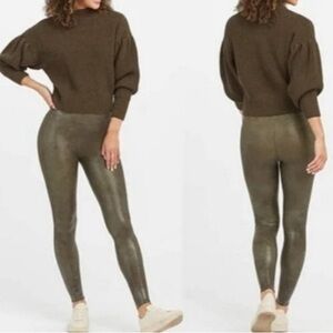 Spanx faux leather croc shine leggings size XS